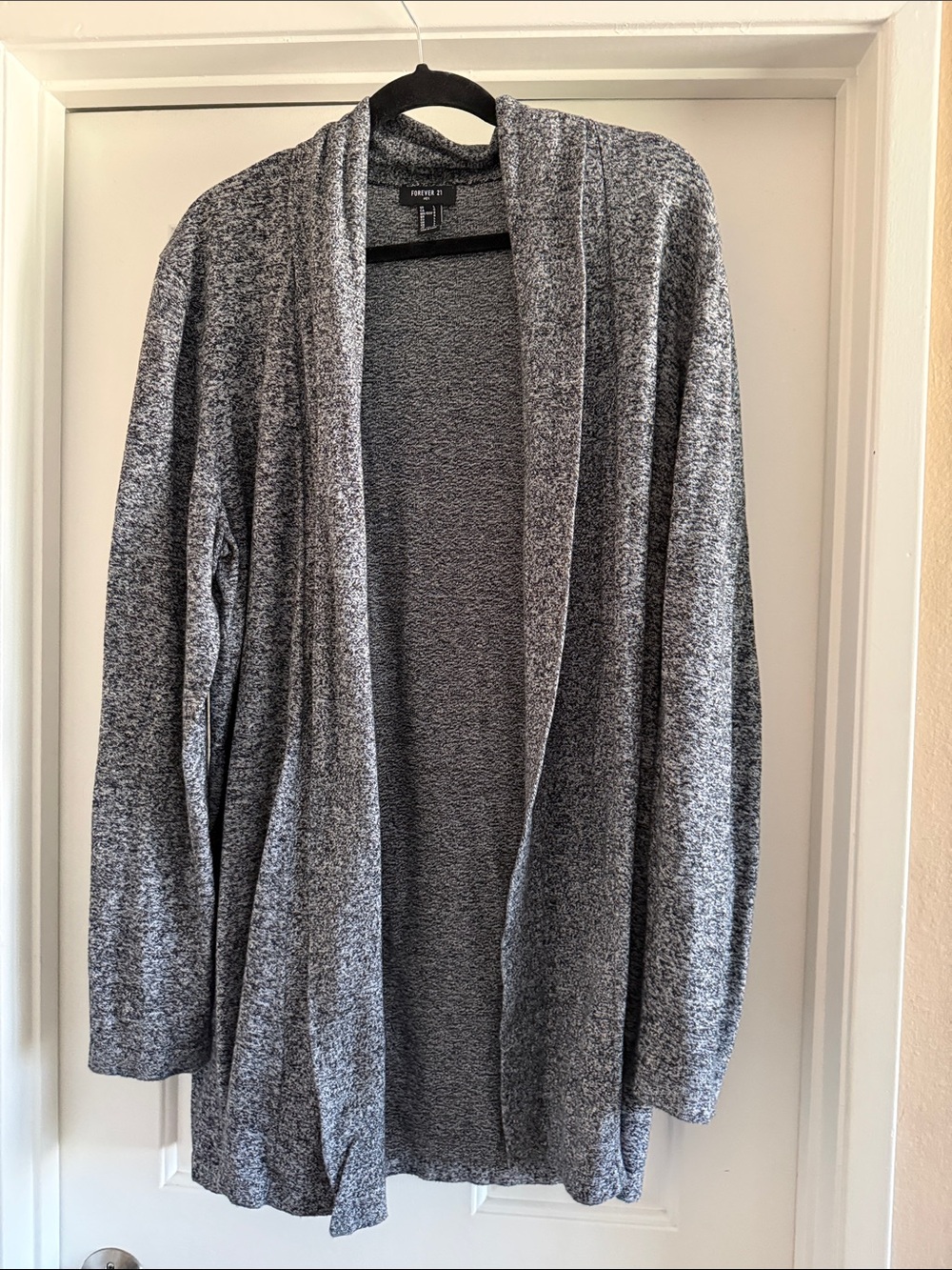 Forever 21 Gray Marled Open-Front Cardigan